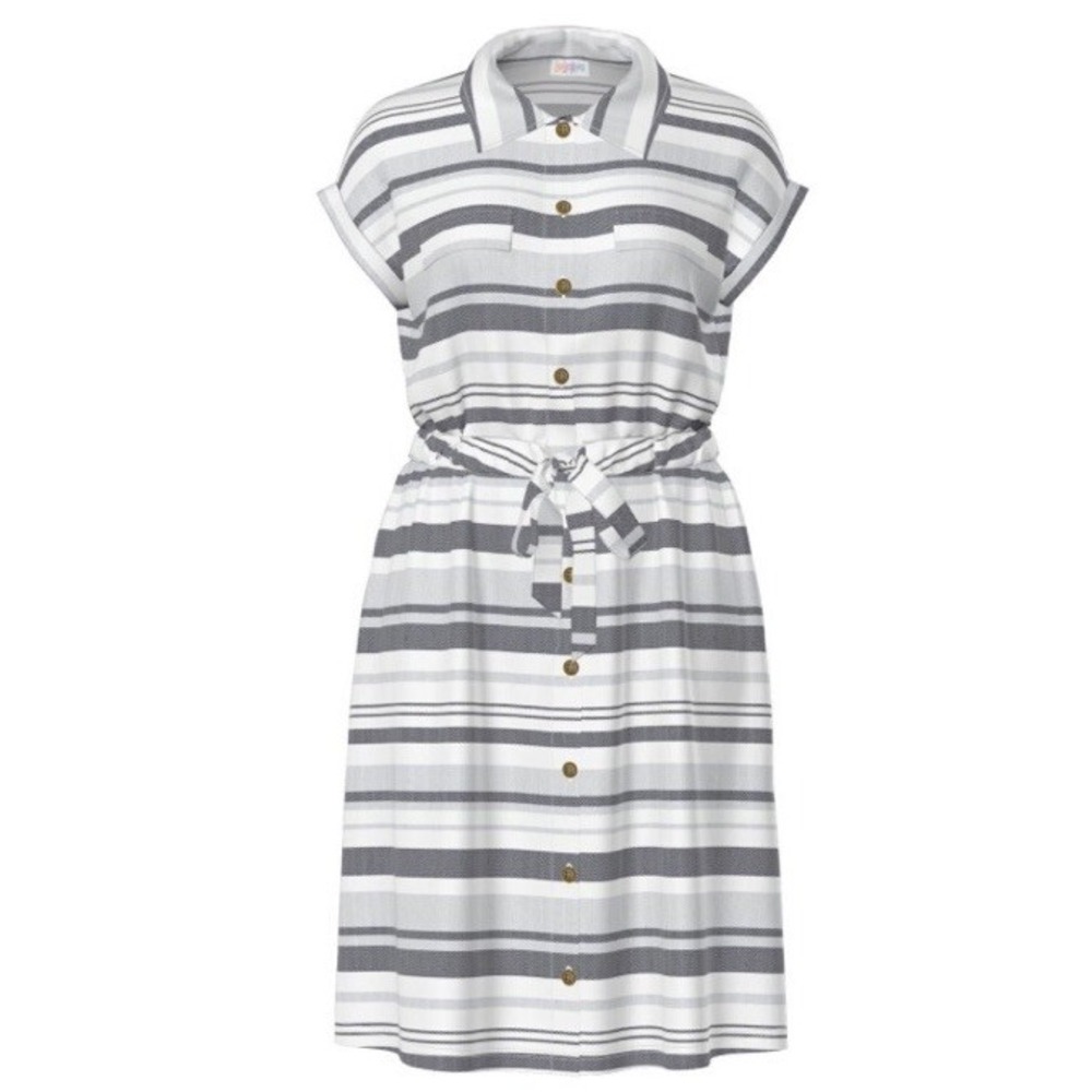 LulaRoe Womens Stacie Dress Shirtdress Pockets Button Up Stretch Size 2X